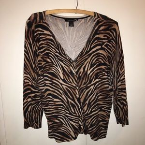 White House Black Market Tiger Striped Cardigan